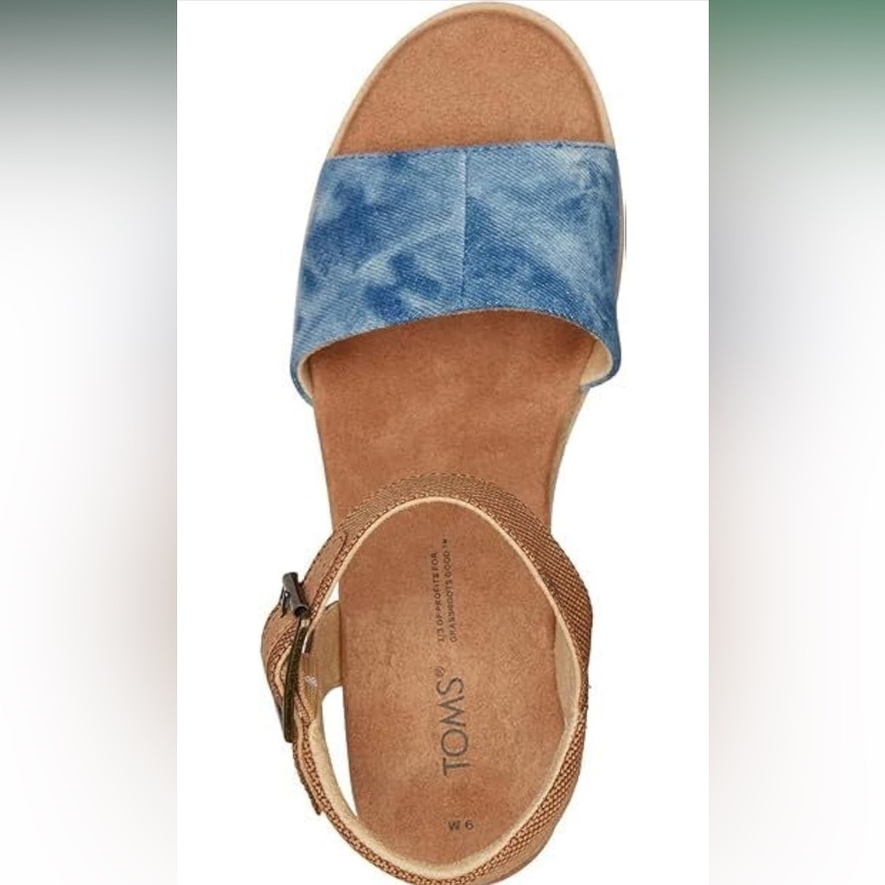* BRAND NEW * In box, never been worn!TOMS Diana Wedge in tie-died blue!  Size 8